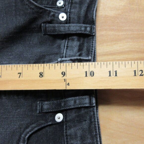 MADEWELL High Rise‎ Denim Shorts Sz 25 (27) Frayed Cuffed Hem Washed Black Jeans - Picture 9 of 11